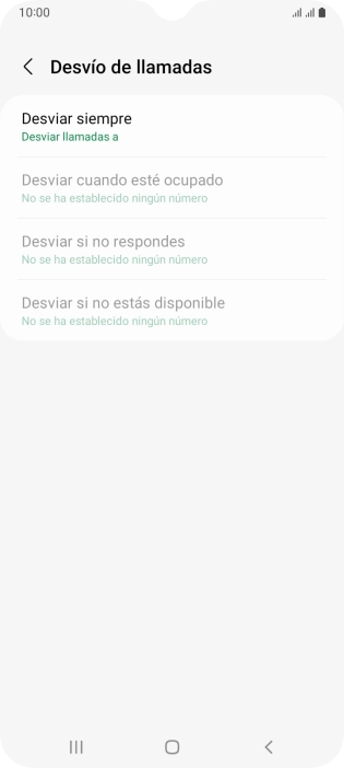 Pulsa el tipo de desvío deseado.