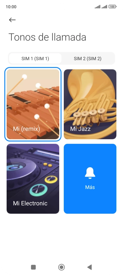 Pulsa la tarjeta SIM deseada.