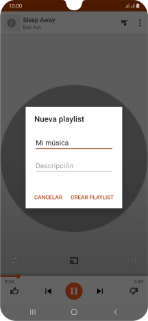 Introduce el nombre deseado de la lista de reproducción y pulsa CREAR PLAYLIST.