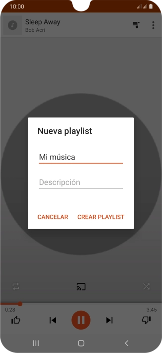 Introduce el nombre deseado de la lista de reproducción y pulsa CREAR PLAYLIST.