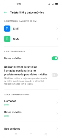 Pulsa la tarjeta SIM deseada.