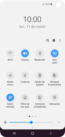 Pulsa el icono de datos móviles para activar o desactivar la función.