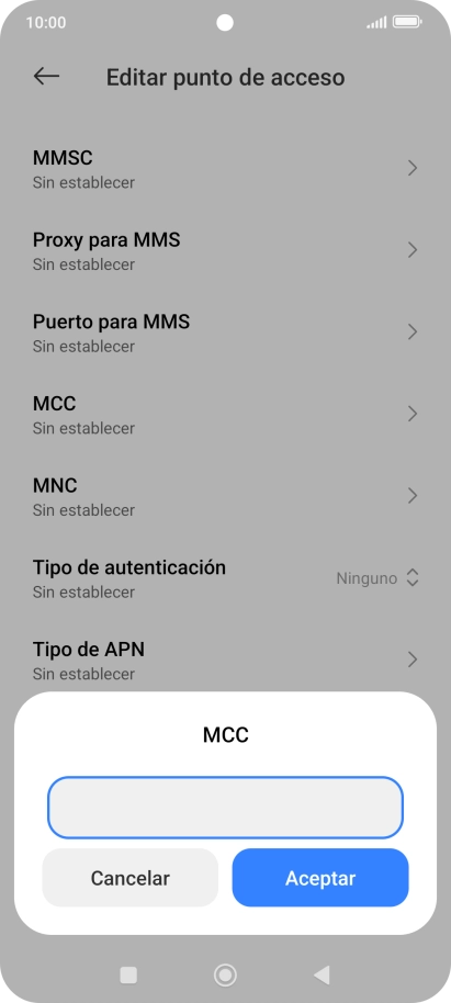 Introduce 214 y pulsa Aceptar.