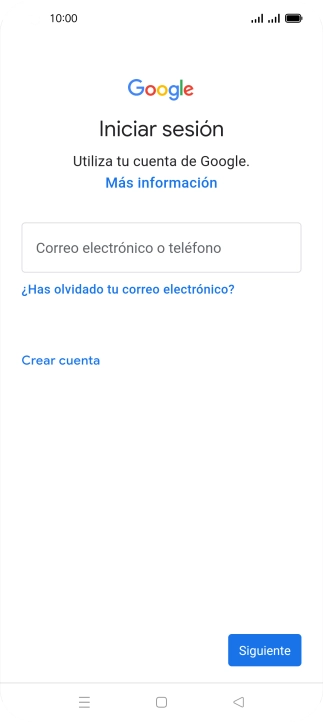 Si no tienes una cuenta de Google, pulsa Crear cuenta y sigue las indicaciones de la pantalla para ver cómo crear una cuenta nueva.