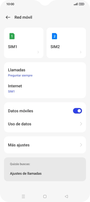 Pulsa la tarjeta SIM deseada.