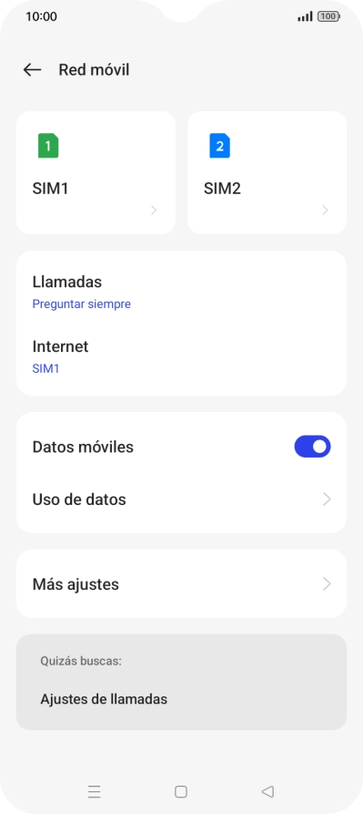 Pulsa la tarjeta SIM deseada.