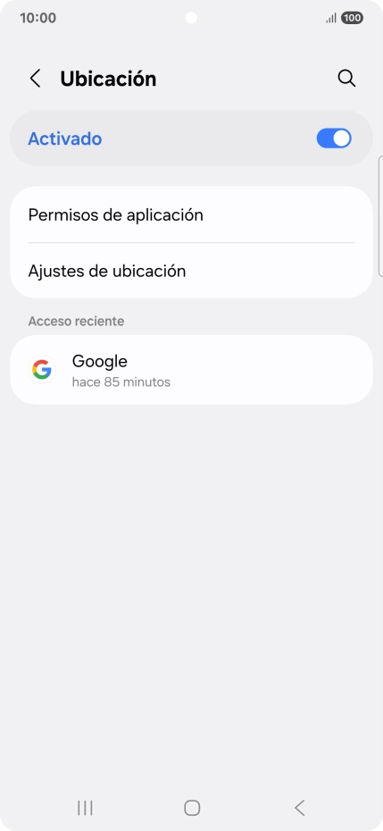 Pulsa Permisos de aplicación.