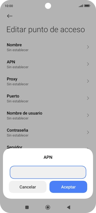 Introduce airtelwap.es y pulsa Aceptar.