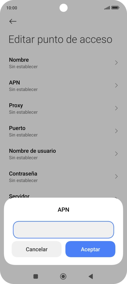 Introduce airtelwap.es y pulsa Aceptar.