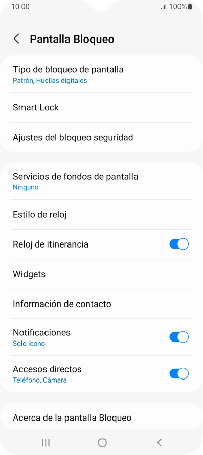 Pulsa Tipo de bloqueo de pantalla e introduce el código de seguridad extra que has creado anteriormente.