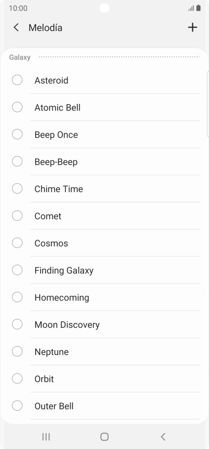 Pulsa el icono de añadir timbre de llamada.