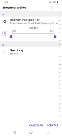 Al encontrar un timbre de llamada de tu gusto, pulsa ACEPTAR.