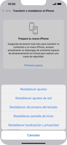 Pulsa Restablecer ajustes.