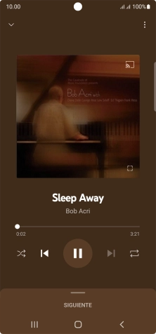 Pulsa la flecha hacia la derecha para ir al archivo de música siguiente.