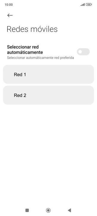 Pulsa la red deseada.