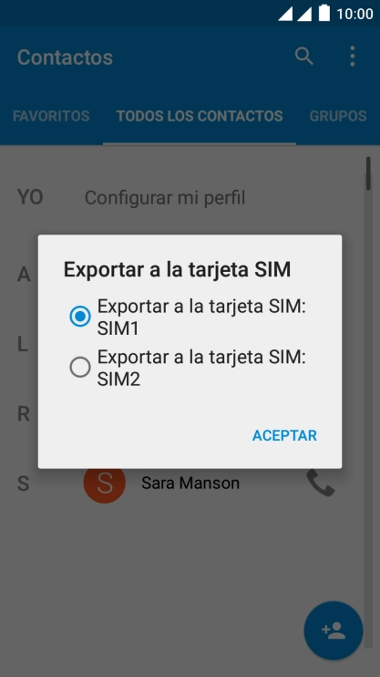 Pulsa la tarjeta SIM deseada.