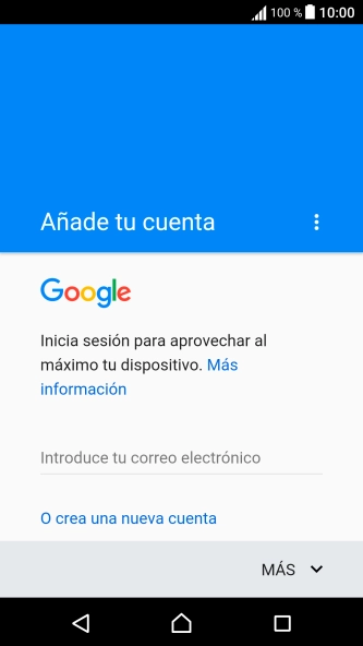 Si no tienes una cuenta de Google, pulsa O crea una nueva cuenta y sigue las indicaciones de la pantalla para ver cómo crear una cuenta nueva.