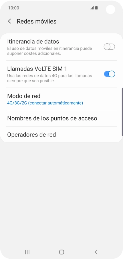 Pulsa Nombres de los puntos de acceso.