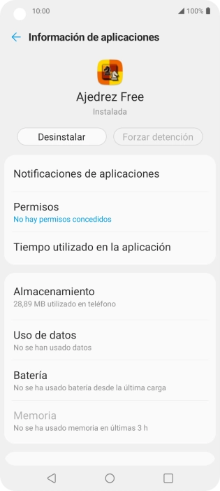 Pulsa Almacenamiento.