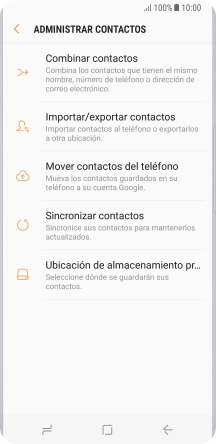 Pulsa Importar/exportar contactos.