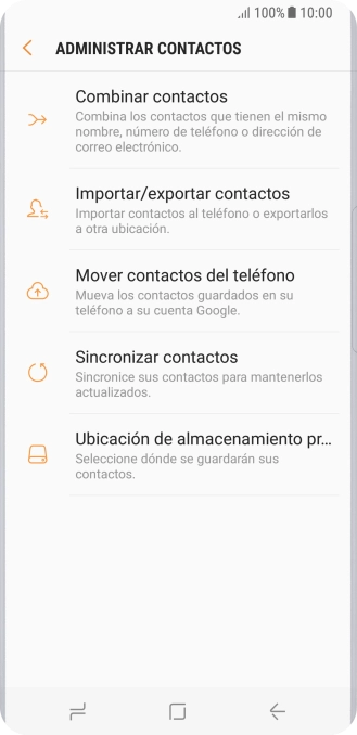Pulsa Importar/exportar contactos.