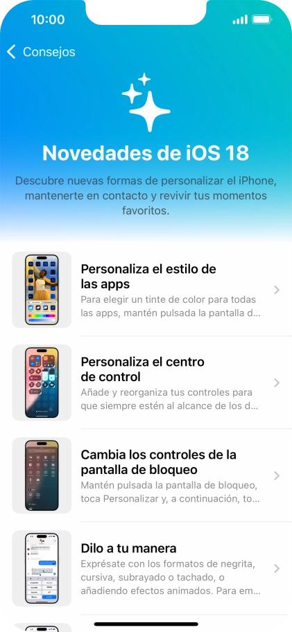 Desliza el dedo hacia arriba desde la parte inferior de la pantalla para terminar y volver a la pantalla de inicio.
