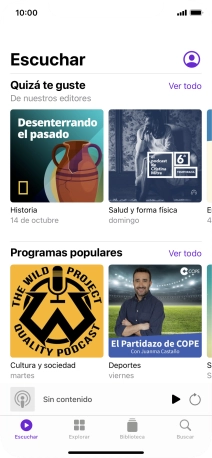 Desliza el dedo hacia arriba desde la parte inferior de la pantalla para terminar y volver a la pantalla de inicio.