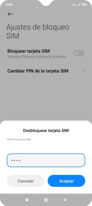 Introduce tu código PIN y pulsa Aceptar.