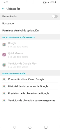 Pulsa el indicador para activar o desactivar la función.