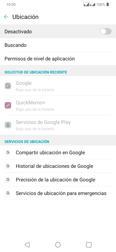 Pulsa el indicador para activar o desactivar la función.