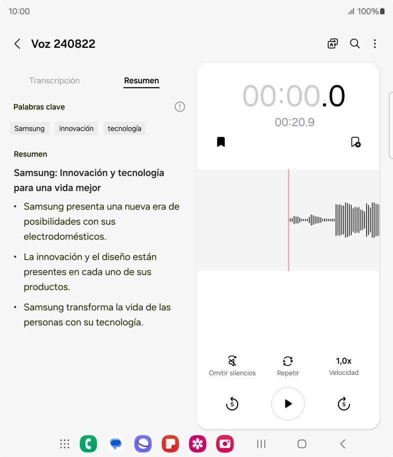 Pulsa la tecla de inicio para terminar y regresar a la pantalla de inicio.