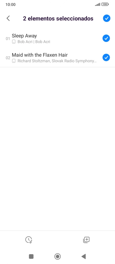 Pulsa los archivos de música deseados para seleccionarlos.