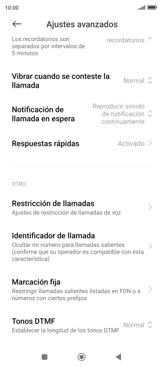 Pulsa Marcación fija.