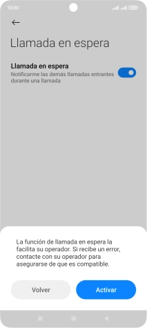 Si activas la función, pulsa Activar.