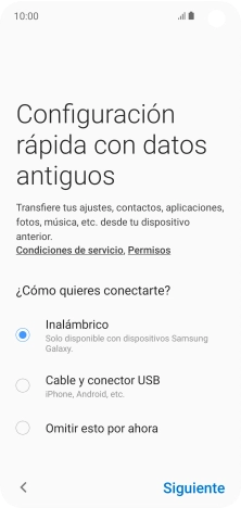 Pulsa el modo de transferencia deseado y sigue las instrucciones de la pantalla para transferir el contenido.