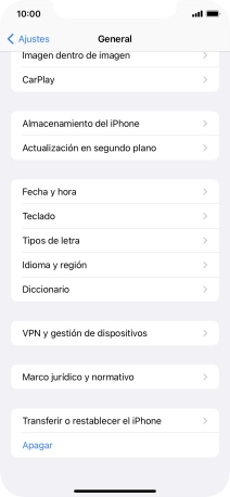 Pulsa Transferir o restablecer el iPhone.