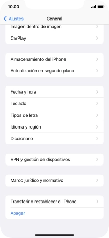 Pulsa Transferir o restablecer el iPhone.