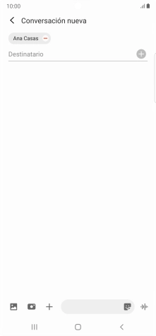 Pulsa en el campo de escritura  y escribe el texto del mensaje corto.