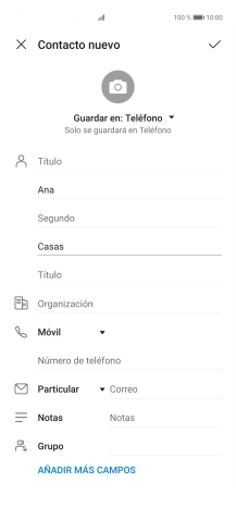 Pulsa Número de teléfono e introduce el número de teléfono deseado.