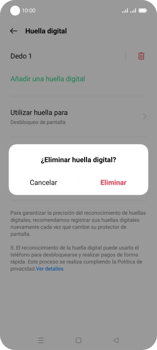 Pulsa Eliminar.