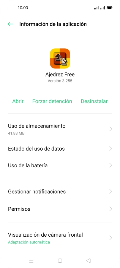 Pulsa Uso de almacenamiento.