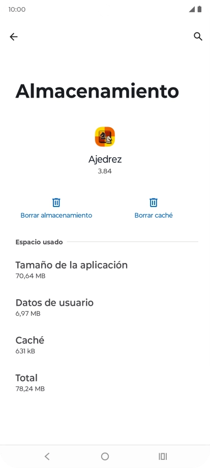 Pulsa Borrar caché.