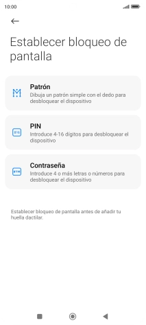 Pulsa el código de seguridad deseado.