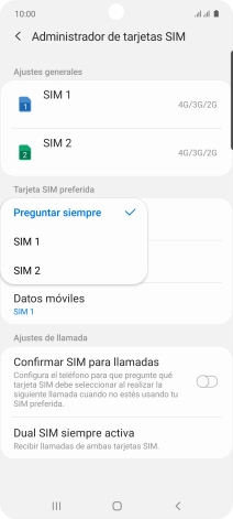 Pulsa el ajuste deseado.