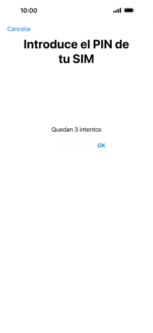 Si es necesario desbloquear la tarjeta SIM, introduce el código PIN y pulsa OK.