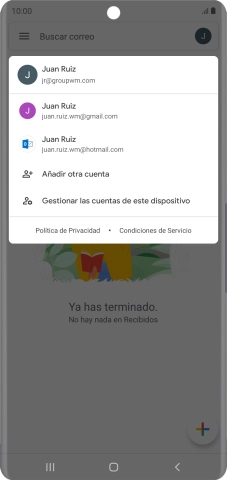 Pulsa la cuenta de correo electrónico deseada.