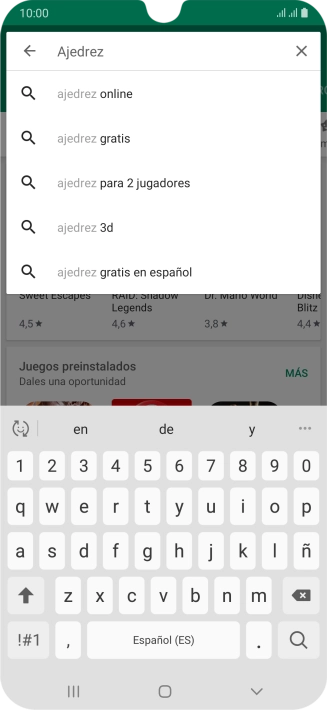 Introduce el nombre del tema o de la app y pulsa el icono de búsqueda.