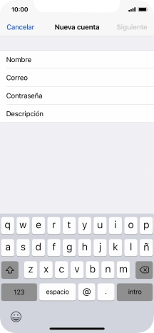 Pulsa Correo e introduce tu dirección de correo electrónico.