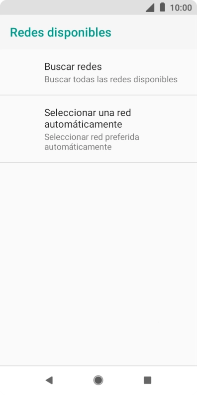 Pulsa Buscar redes y espera mientras el teléfono está buscando redes.