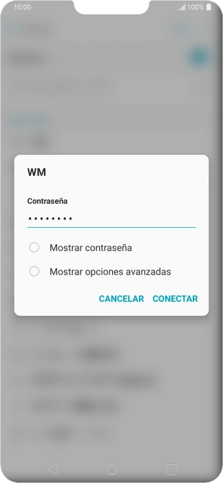 Introduce la contraseña de la red wifi y pulsa CONECTAR.
